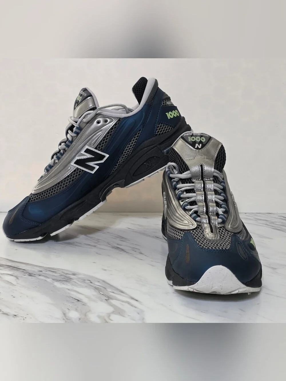 New Balance Men's Navy, Silver & Black 1000 Athletic Sneakers